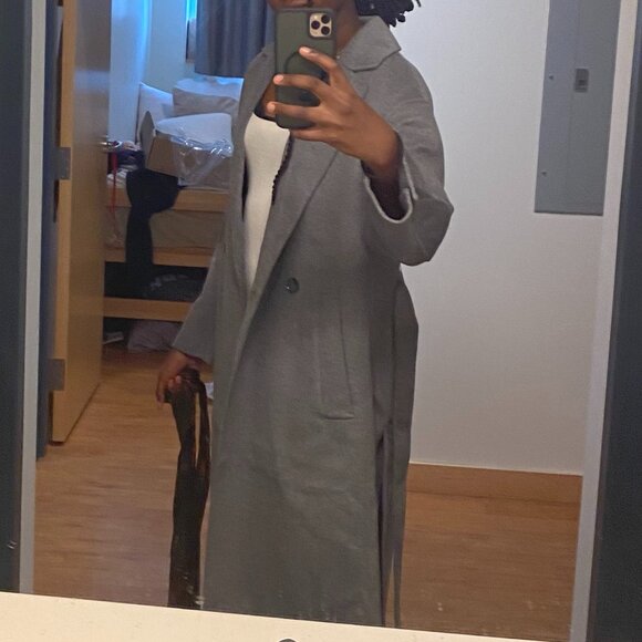 NWT Banana Republic Double-Faced Wrap Coat — Black — Women’s M - Picture 2 of 2